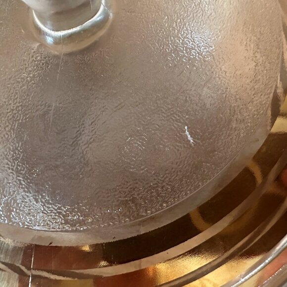 Vintage Inland Glass Casserole Dish with Lid Gold Stripe Design 1950s Oven Table - Picture 5 of 8